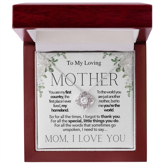 To My Loving Mother - My Homeland - Mother's Day Love Knot Necklace