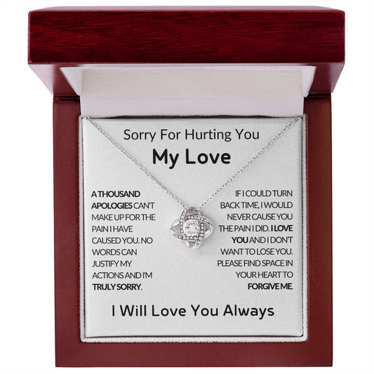 Sorry MY Love - Forgive Me - Love Knot Necklace