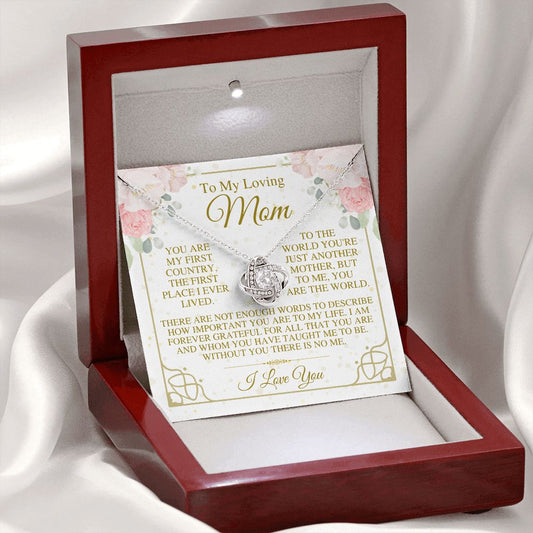 To My Loving Mom - My World - Mother's Day Love Knot Necklace