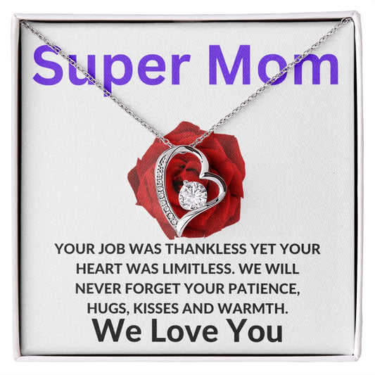 To Our Mom - Super Mom - Valentine's Love Heart Necklace
