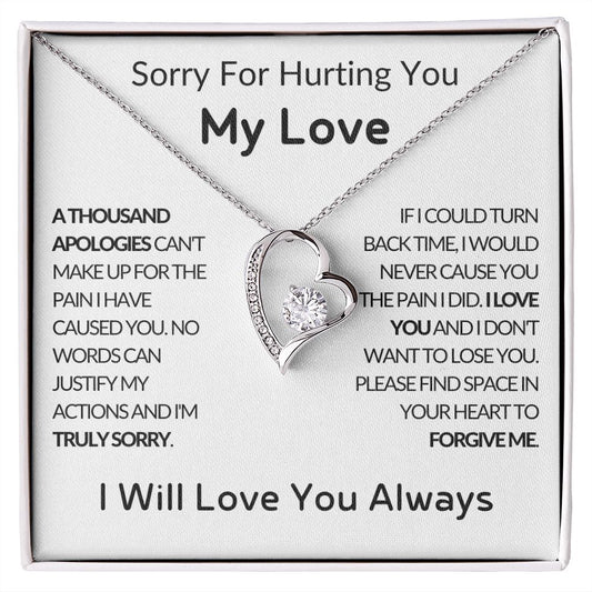 To My Love - Forgive Me - Love Heart Necklace