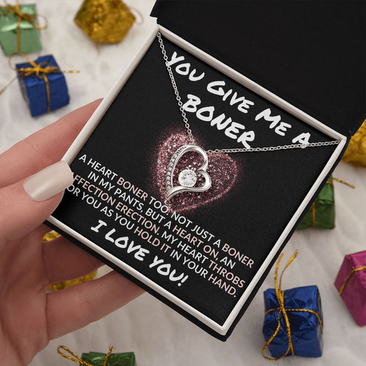 You Give Me A Boner - Valentine's Love Heart Necklace