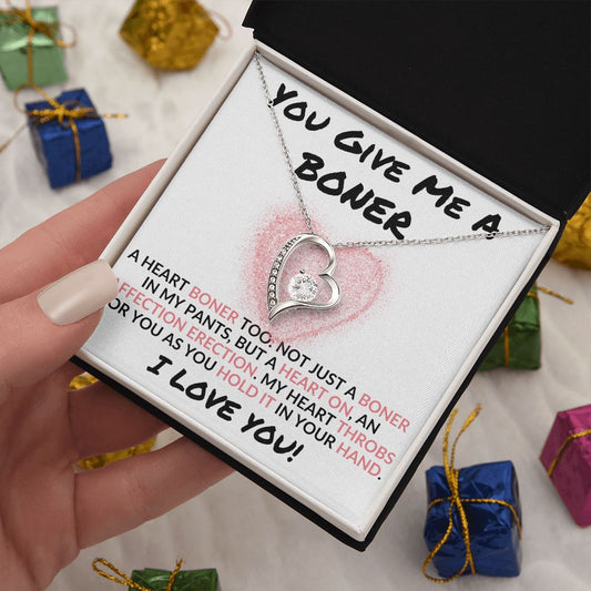 You Give Me A Boner - Valentine's Love Heart Necklace