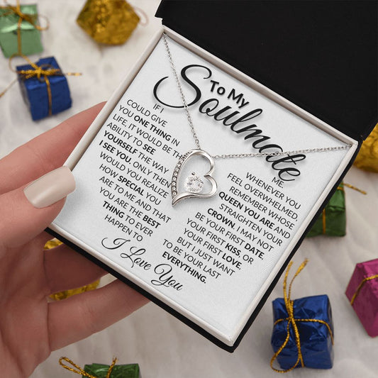To My Soulmate - My Queen - Valentine's Love Heart Necklace