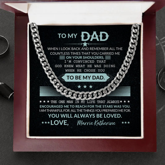 Personalized Message To My Dad - Cuban Link Chain - Luxury Box