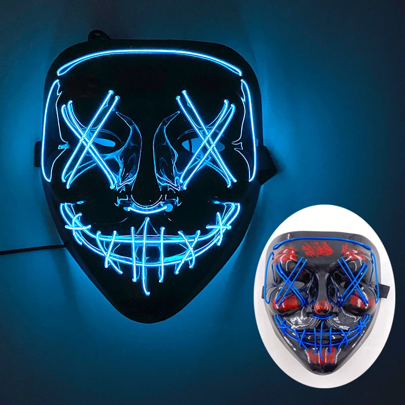 Wireless Halloween Neon L.E.D. Purge Mask