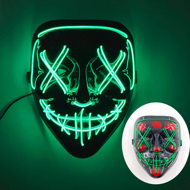 Wireless Halloween Neon L.E.D. Purge Mask