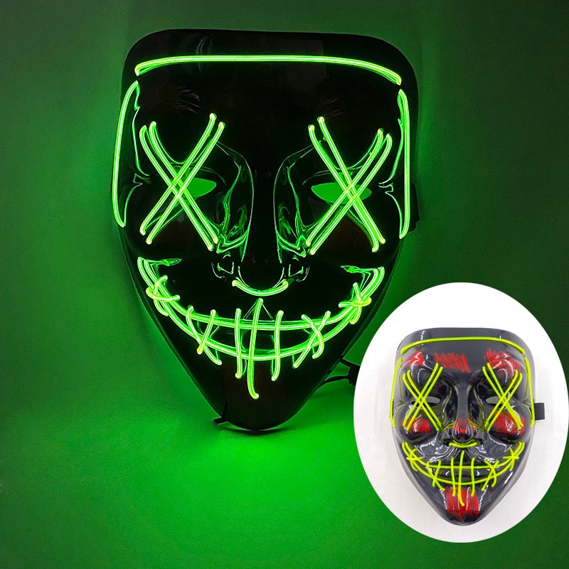 Wireless Halloween Neon L.E.D. Purge Mask