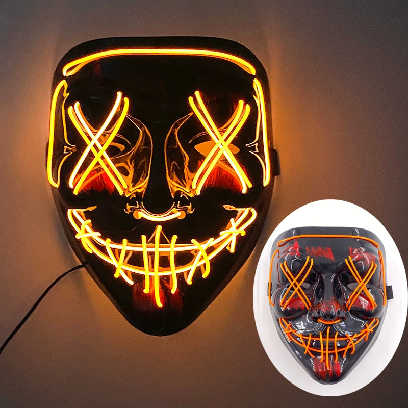 Wireless Halloween Neon L.E.D. Purge Mask