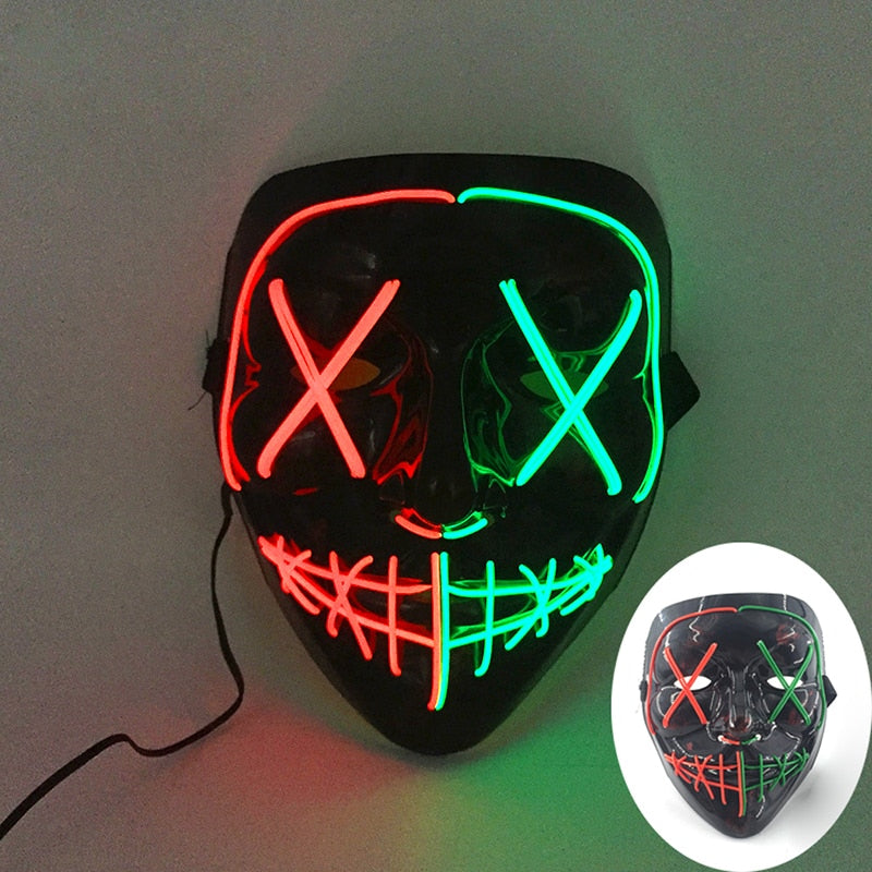 Wireless Halloween Neon L.E.D. Purge Mask