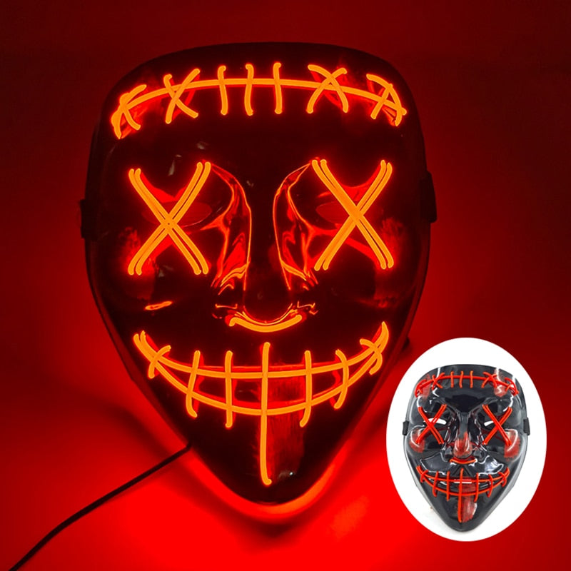 Wireless Halloween Neon L.E.D. Purge Mask