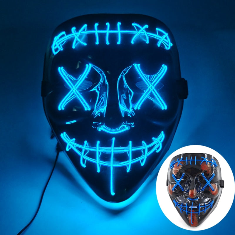 Wireless Halloween Neon L.E.D. Purge Mask