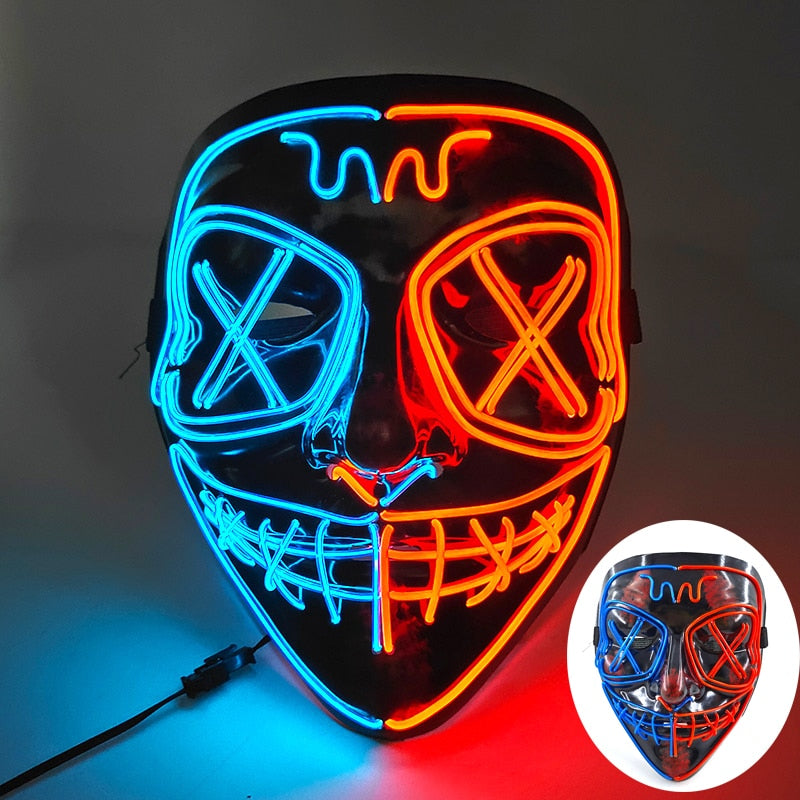 Wireless Halloween Neon L.E.D. Purge Mask