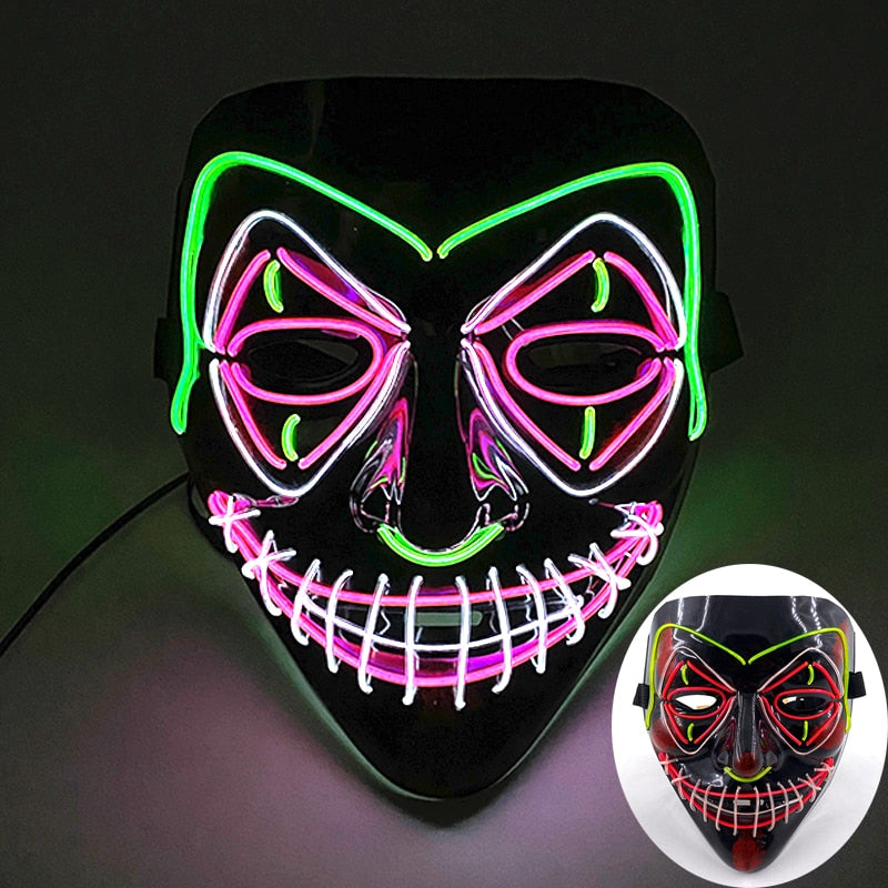 Wireless Halloween Neon L.E.D. Purge Mask