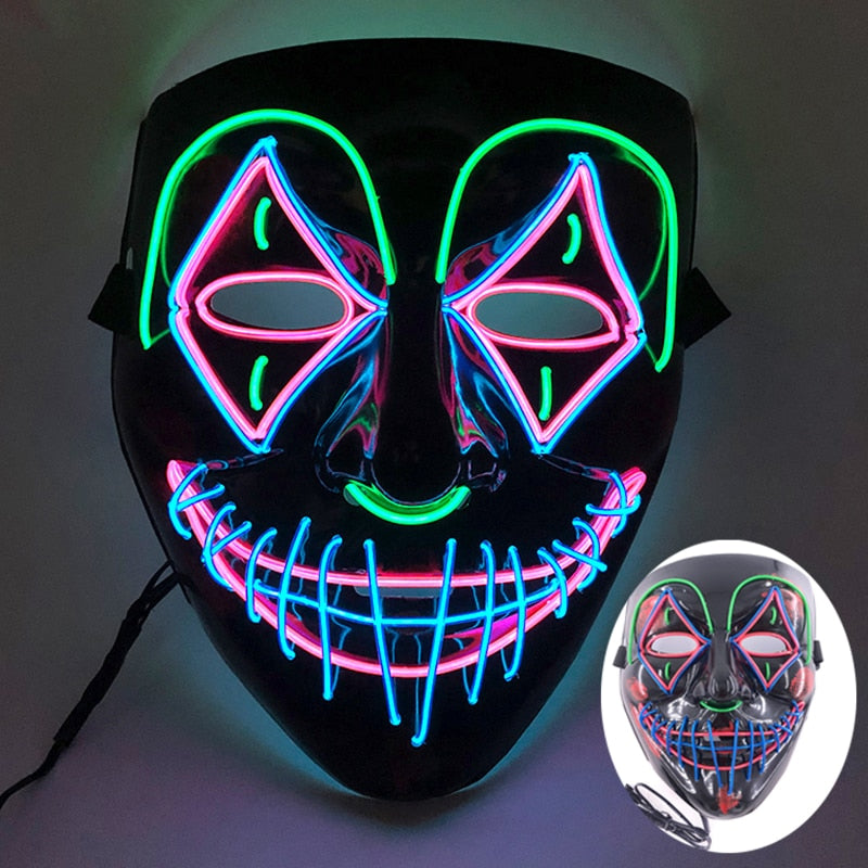 Wireless Halloween Neon L.E.D. Purge Mask