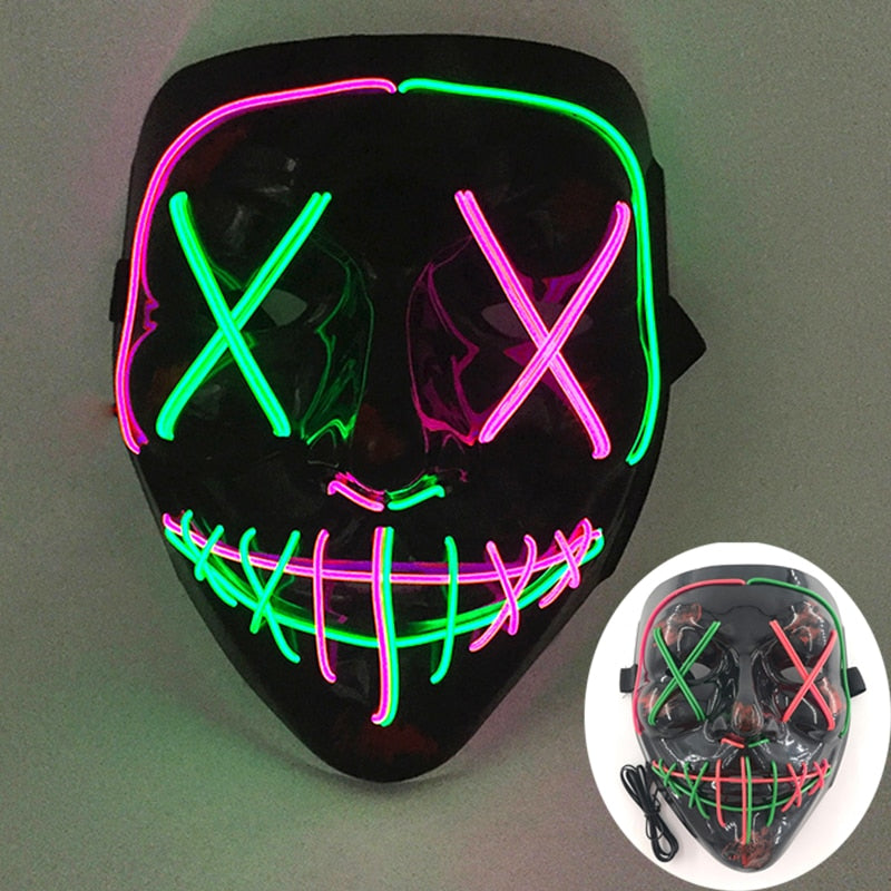 Wireless Halloween Neon L.E.D. Purge Mask