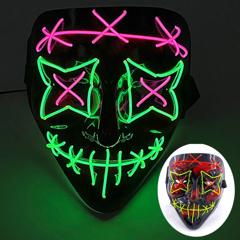 Wireless Halloween Neon L.E.D. Purge Mask