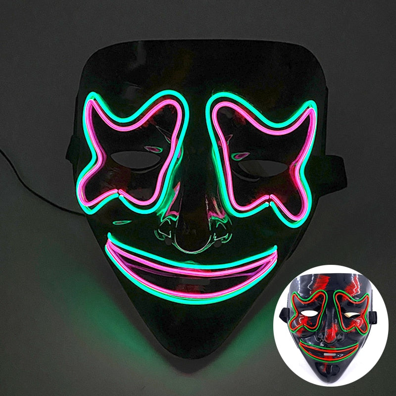 Wireless Halloween Neon L.E.D. Purge Mask