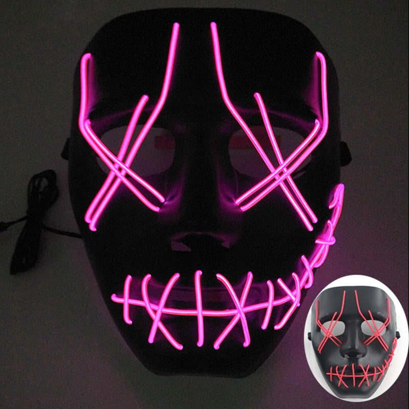 Wireless Halloween Neon L.E.D. Purge Mask